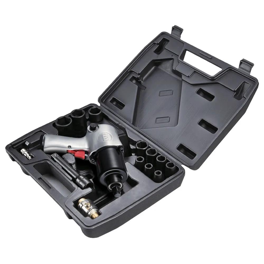 M7 1/2" 542Nm Pistol Type Air Impact Wrench Kit - 15 Piece M7-NC0425