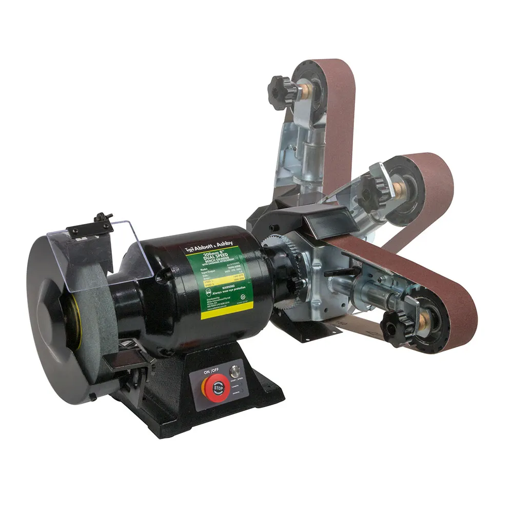 ABBOTT & ASHBY 8" Dual Speed Bench Grinder w/ Aa362 Linishing Attachment AA362W8DS