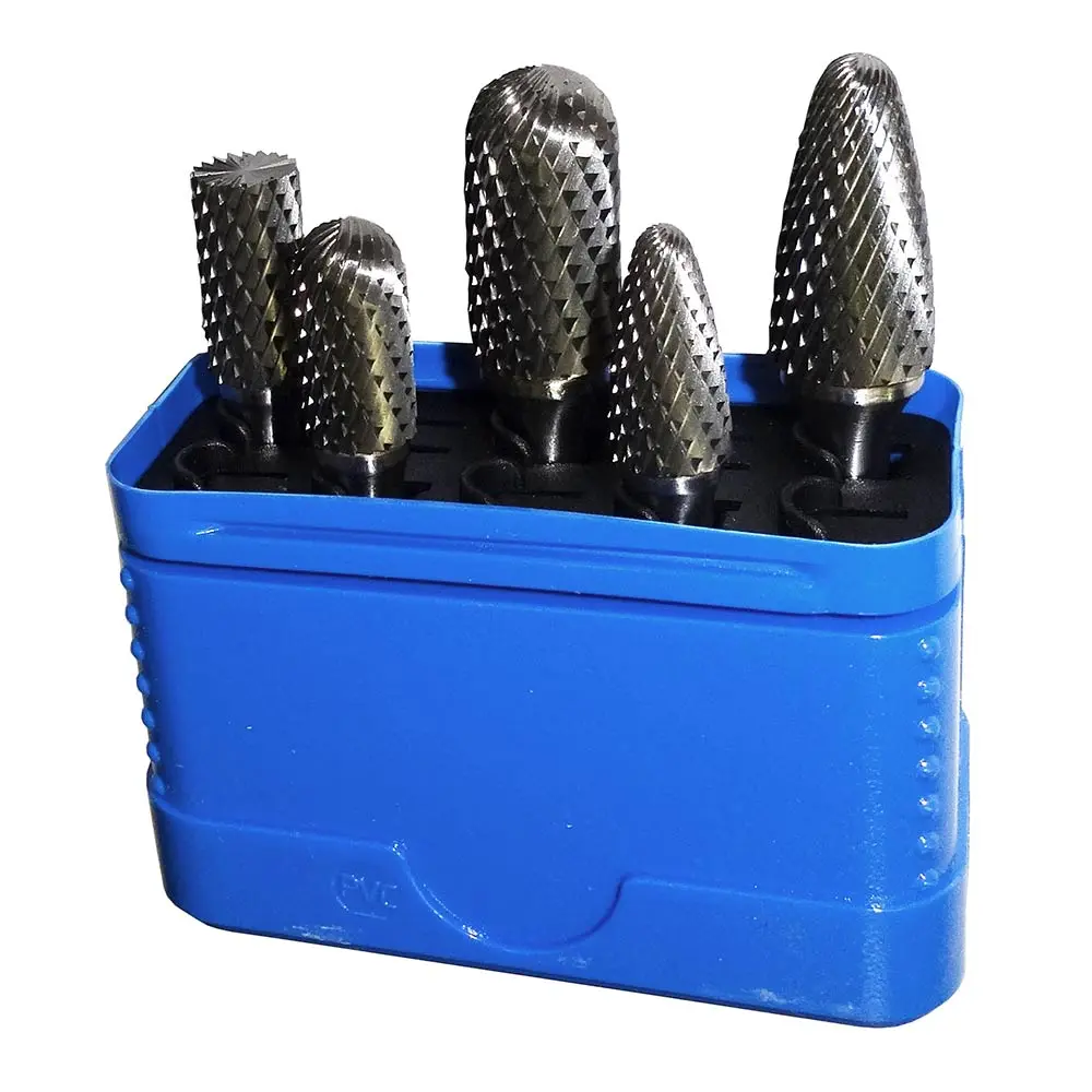 GARRYSON 1/4" Shank Carbide Burr Kit w. Case 5 Piece JBK5