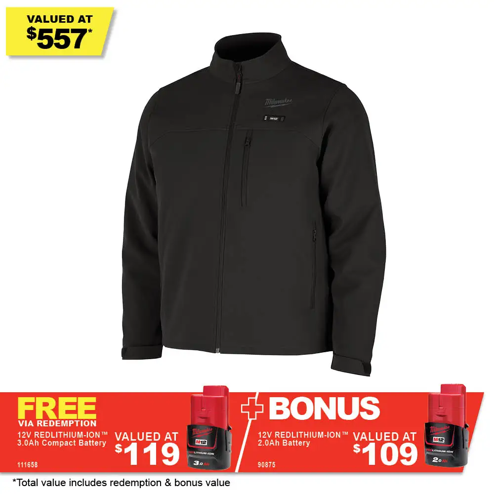 MILWAUKEE 12V TOUGHSHELL Heated Jackets Black M12THJ2BLK0