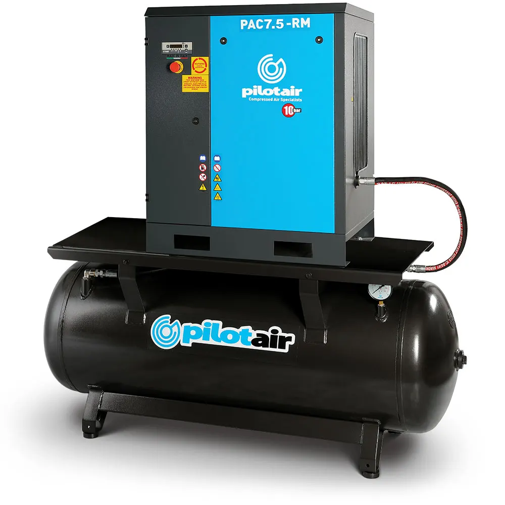 PILOT AIR 7.5KW Fixed Speed Rotary Screw Compressor Receiver Mounted PAC 7.5-RM