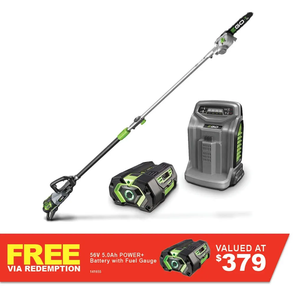 EGO 56V POWER+ 1 x 5.0Ah Commercial Telescopic Power Pole Plus Pole Saw Attachment Kit PPSX2505