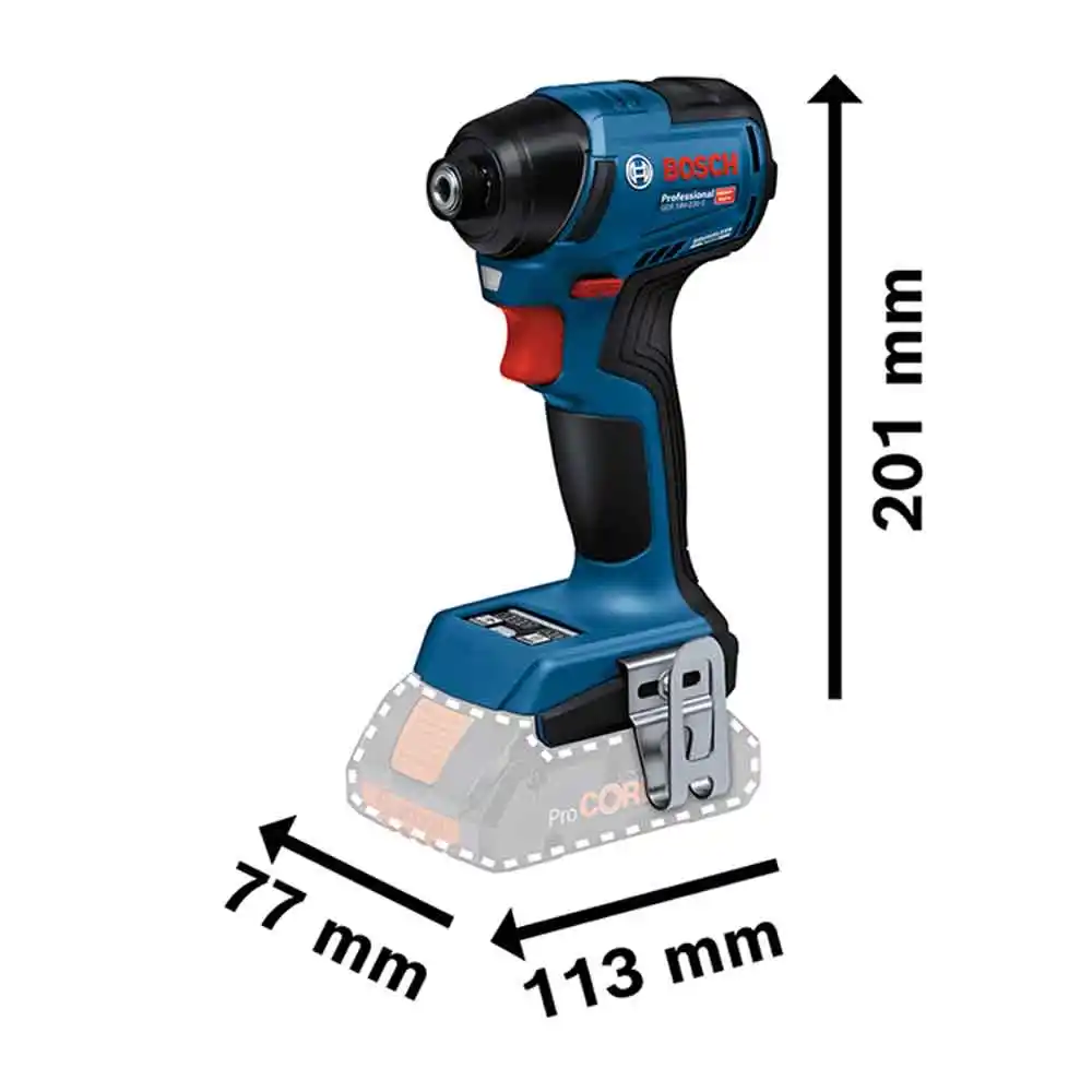 BOSCH 18V Brushless 1/4Inch 220NM Impact Driver Skin GDR18V-220C 06019L6040