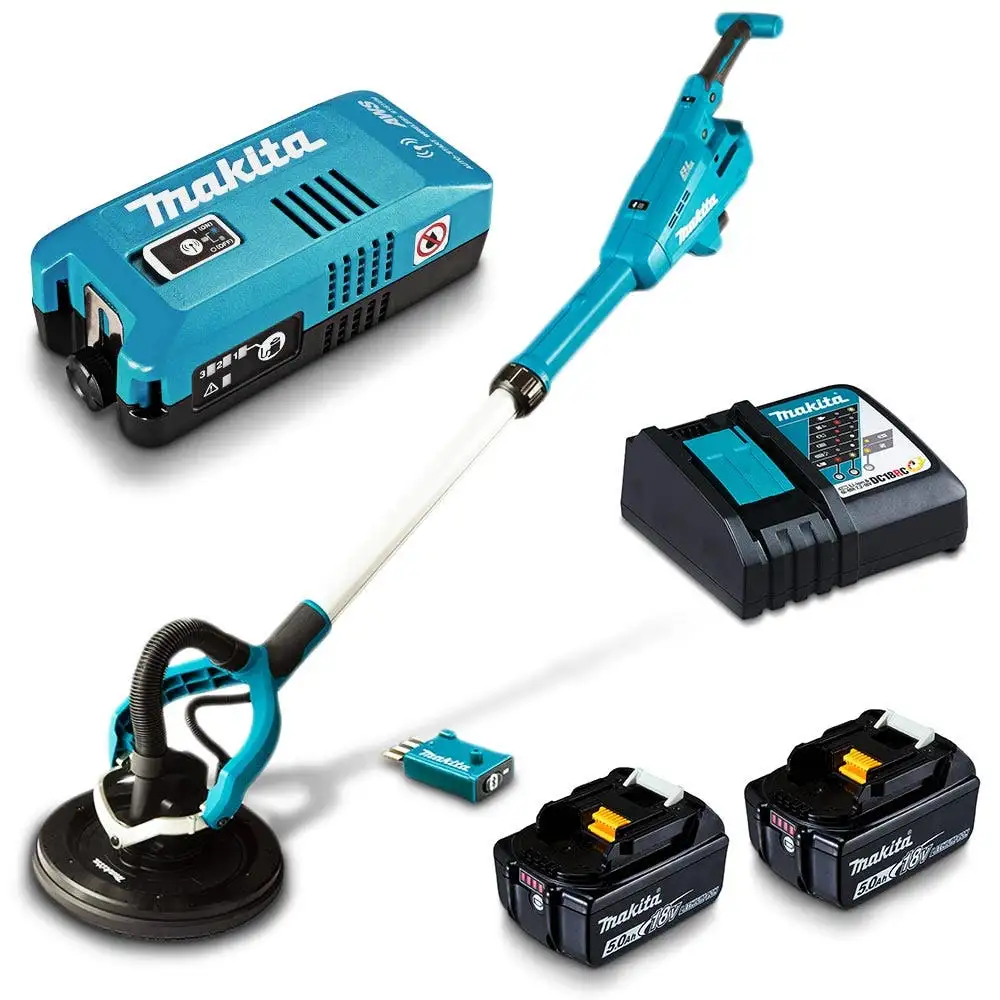 MAKITA 18V Brushless AWS 2 x 5.0Ah 225mm Drywall Sander Kit DSL801TUX2