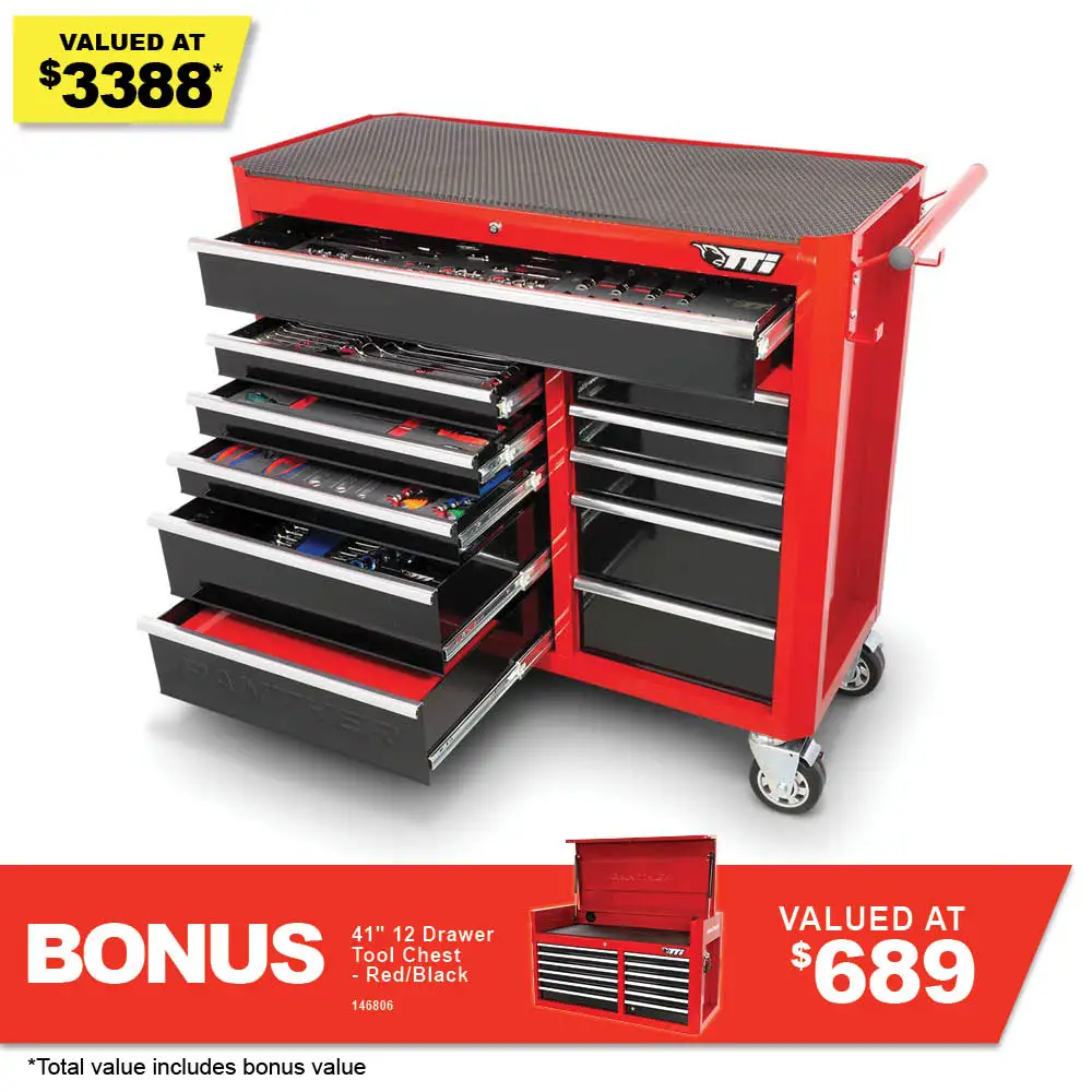 TTI 324 Piece 41" 11 Drawer Trolley Tool Kit TTK41111