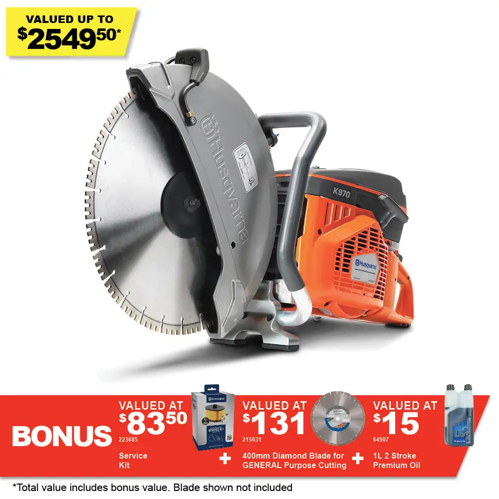 HUSQVARNA 400mm 94cc Power Cut Demolition Saw K970 967348101