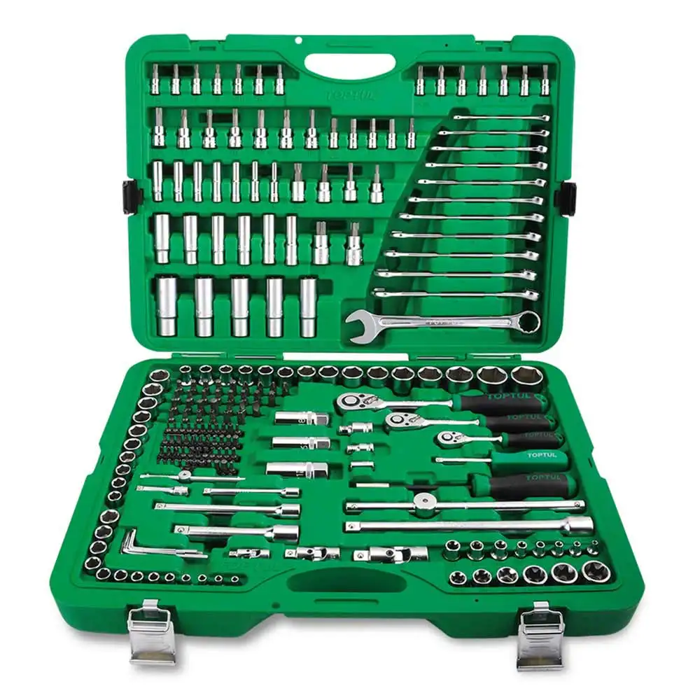 TOPTUL 1/4, 3/8, 1/2inch Socket & Spanner Set - 216 Piece GCAI216R