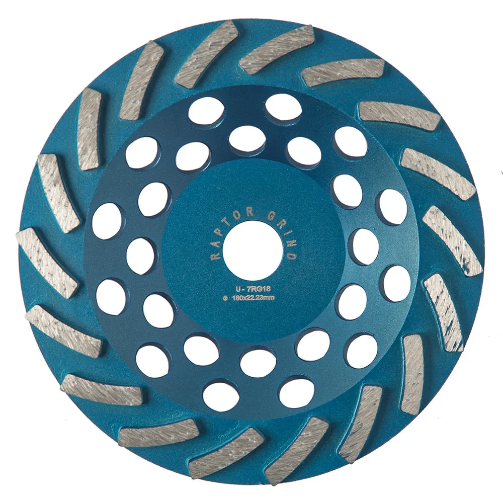 UNITEC 180mm 18-Segment Spiral Diamond Grinding Cup - RAPTOR U-7RG18