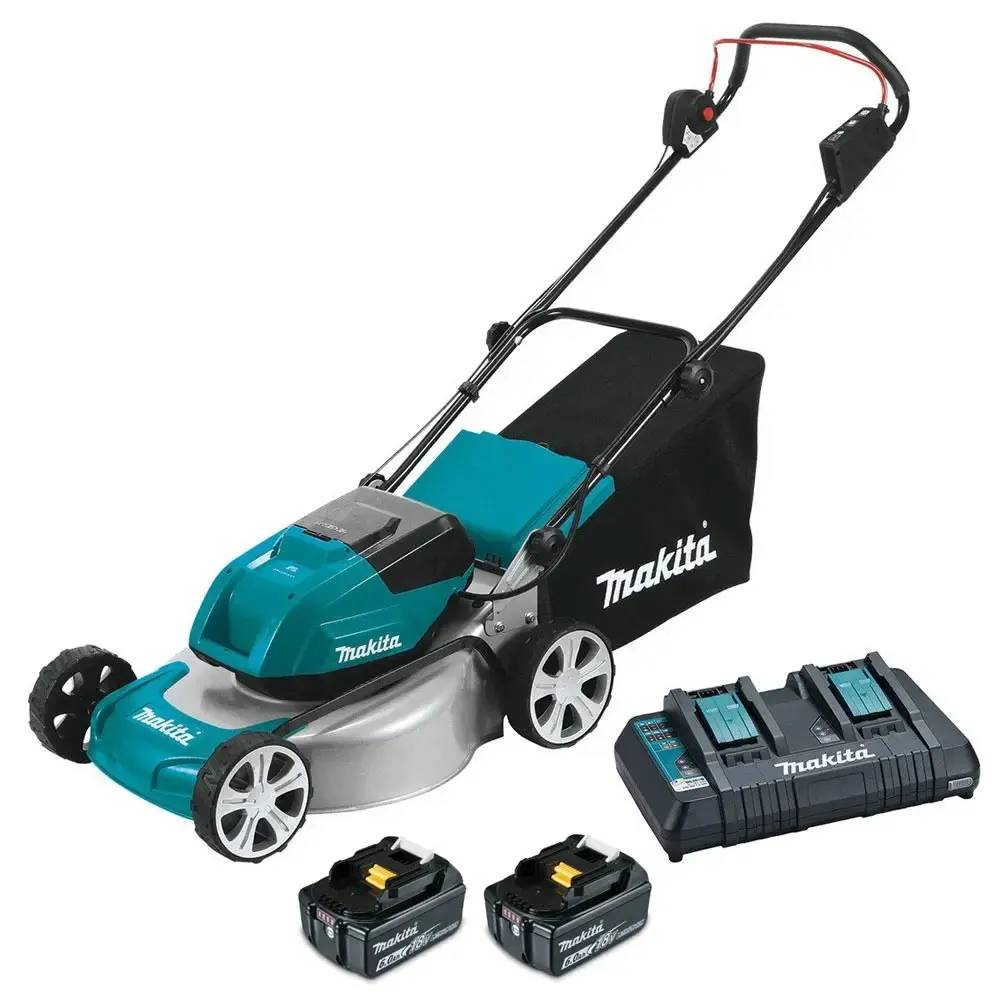 MAKITA 36V (18Vx2) 2 x 6.0Ah 460mm Lawn Mower Kit DLM464PG2