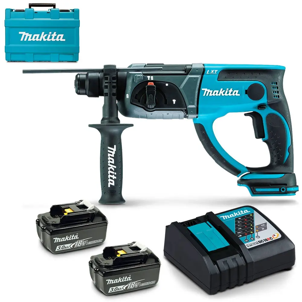 MAKITA 18V 2 x 3.0Ah 20mm SDS Plus Rotary Hammer Kit DHR202RFE
