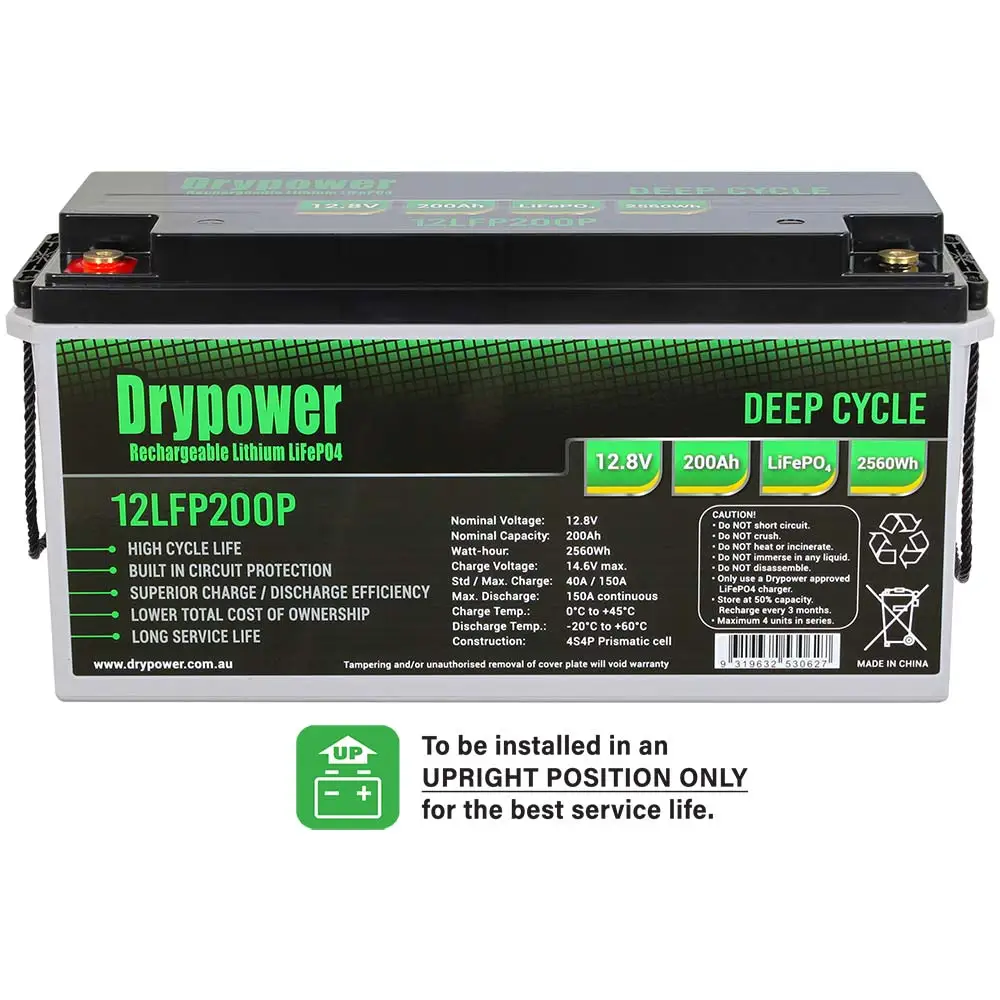 DRYPOWER 12V 200Ah Lithium Battery HB08-12LFP200P