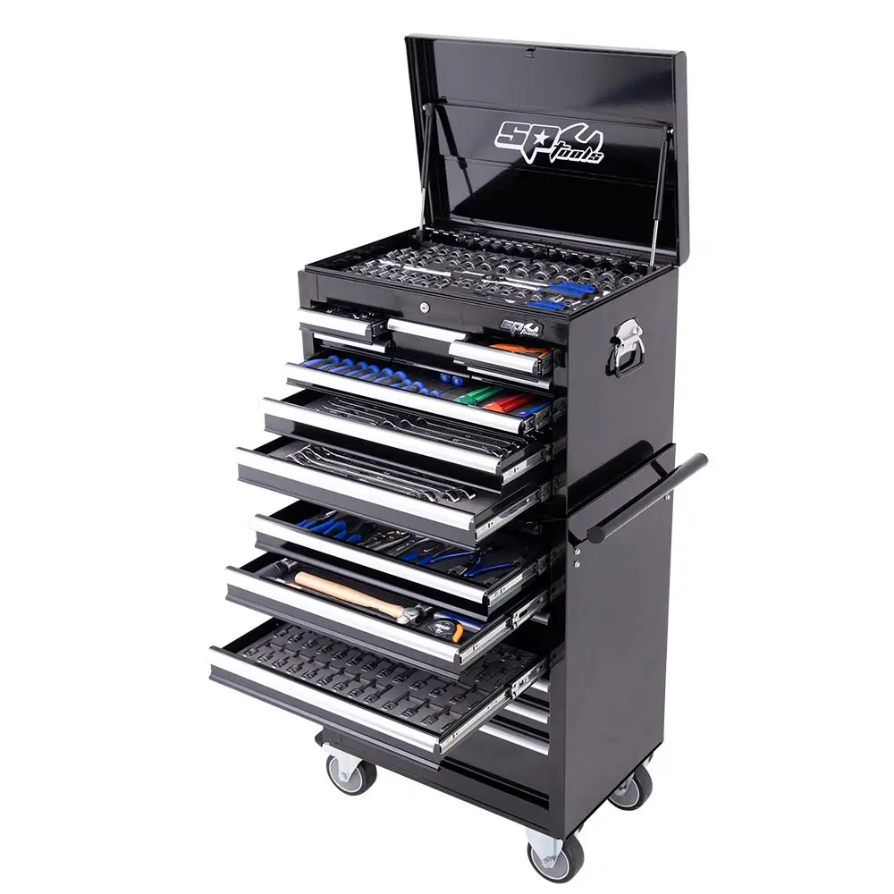 SP TOOLS 506 Piece 15 Drawer Custom Series Tool Kit - Black SP50164
