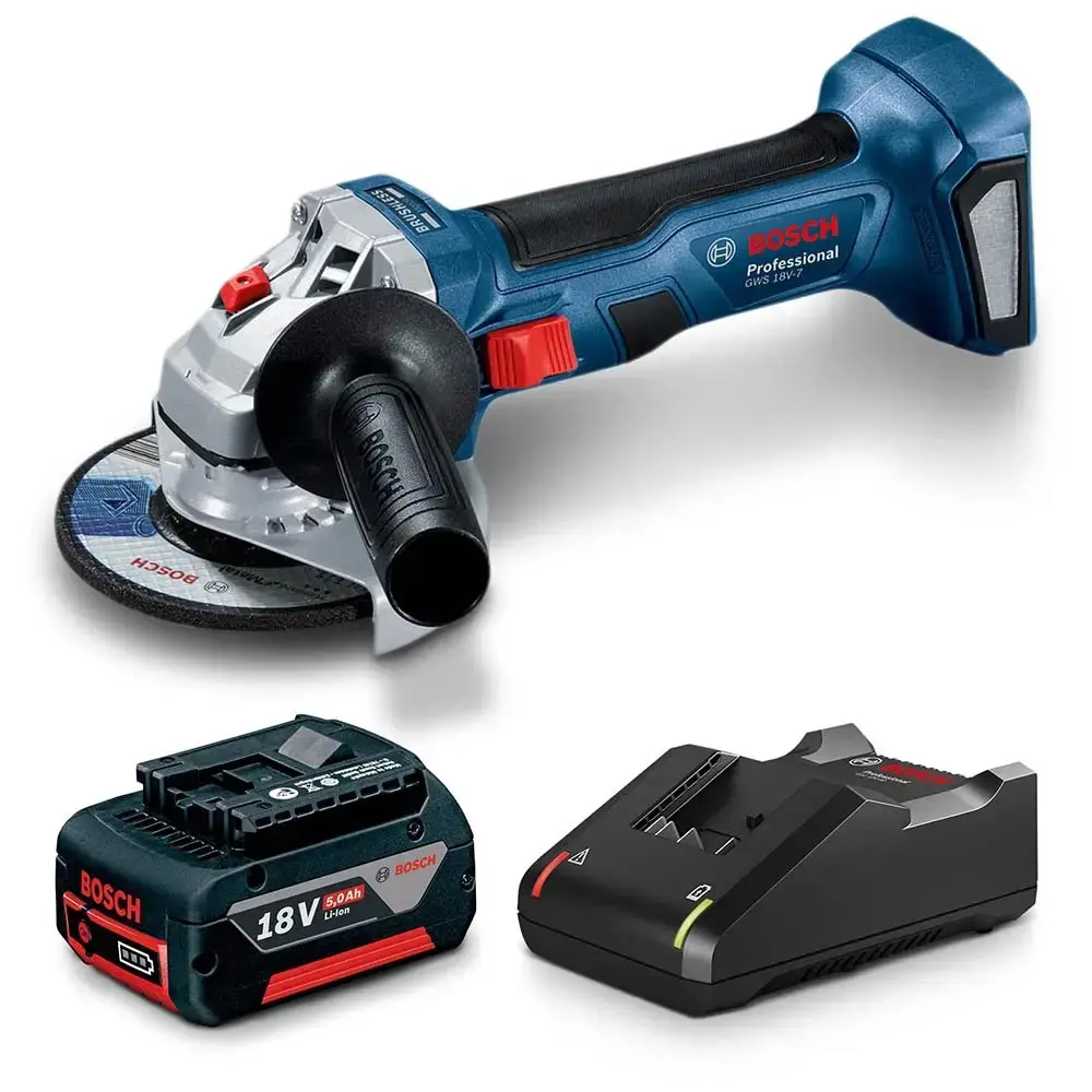 BOSCH 18V Brushless 125mm 1 x 5.0Ah Angle Grinder Kit 0615990M79