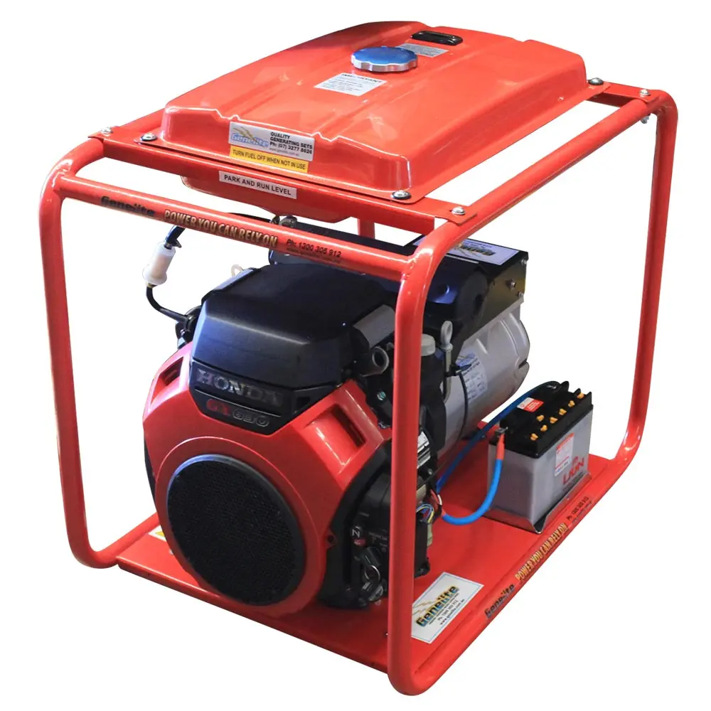 GENELITE 12.5kVA HONDA Petrol Generator Electric Start 25Ltr LRT Three Phase GH12,000E-LRT/3