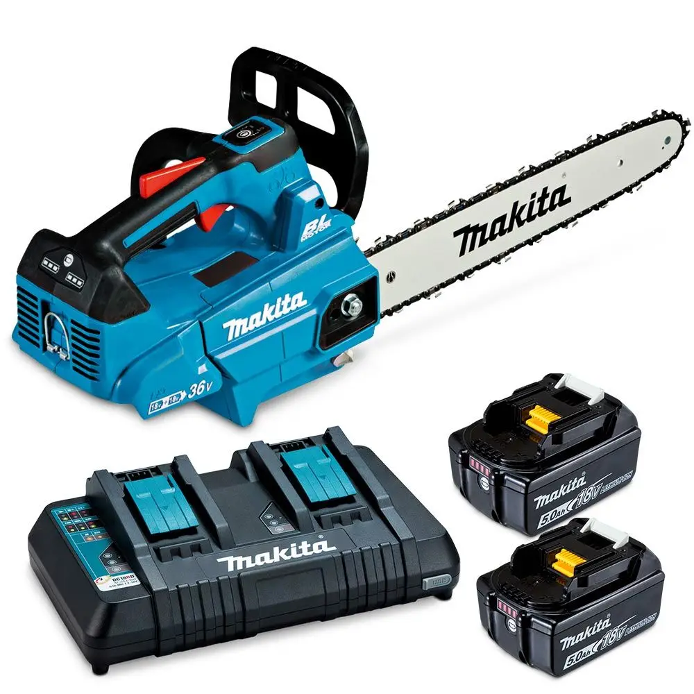 MAKITA 36V (18Vx2) Brushless 2 x 5.0Ah 300mm Top Handle Chainsaw Kit DUC306PT2