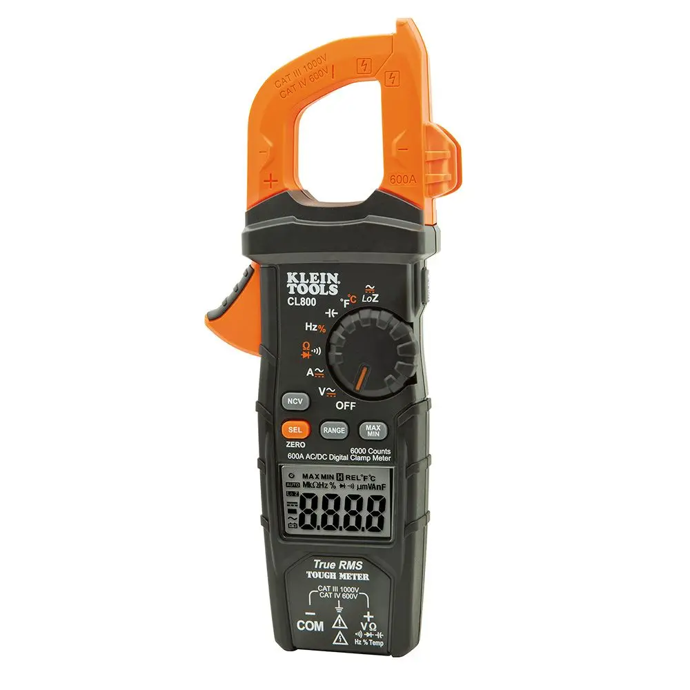 KLEIN 600V CAT4 LoZ 1000V CAT3 AC/DC Digital Clamp Meter Auto Off ACL800