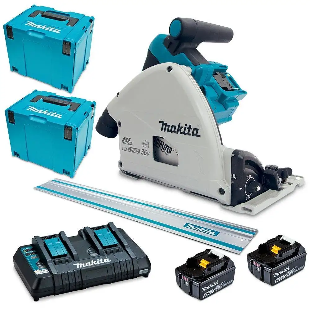 MAKITA 18Vx2 2 x 5.0Ah 165mm Brushless Plunge Cut Saw Kit DSP600PT2JT