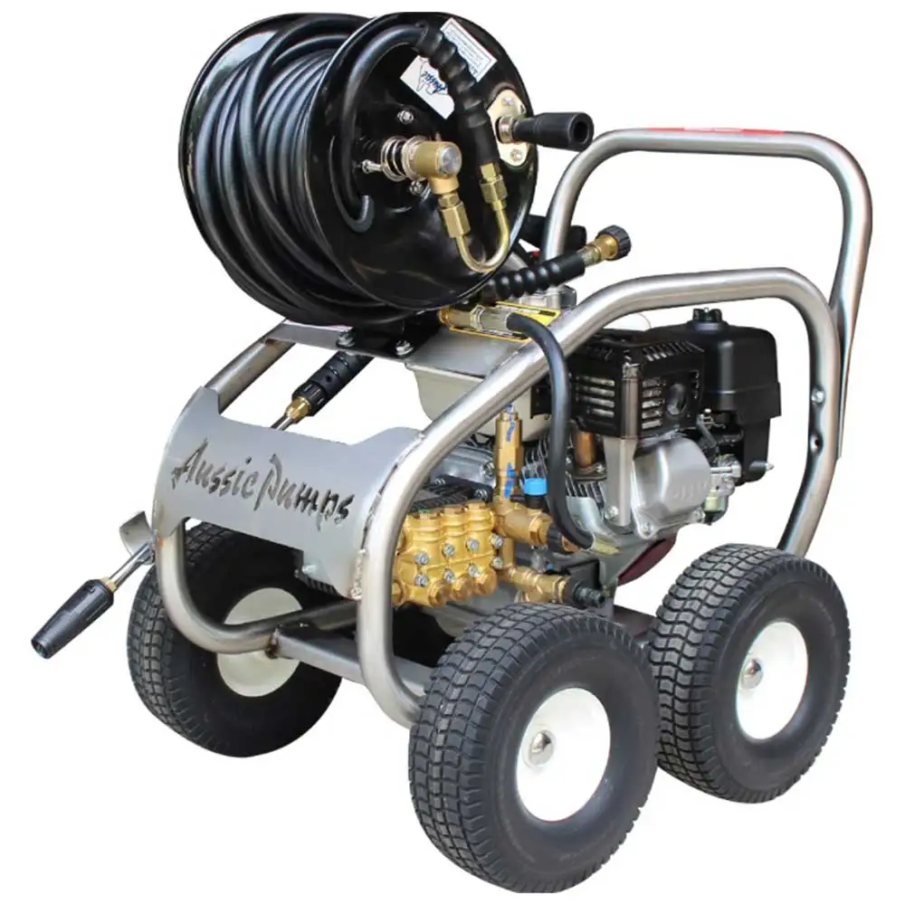 AUSSIE PUMPS 3,000 PSI Scud AB30 Power Pressure Washer with Hose Reel ABSS30GX200HR