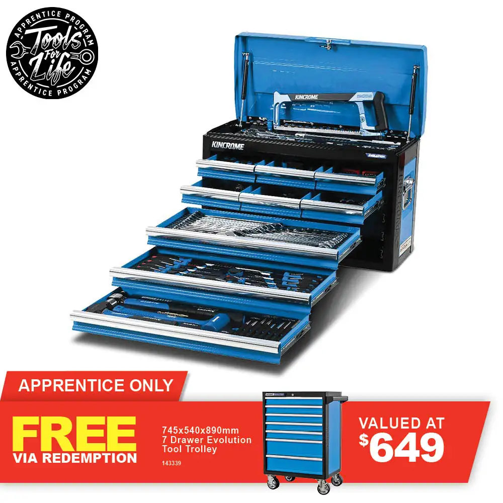 KINCROME Evolution TFL Tool Chest 222 Piece 9 Drawer P1704