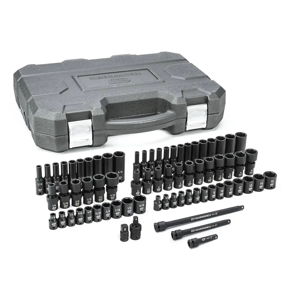 GEARWRENCH 1/4" Drive 6 Pt Standard & Deep Universal Impact Metric/SAE Socket Set - 71 Piece 84903