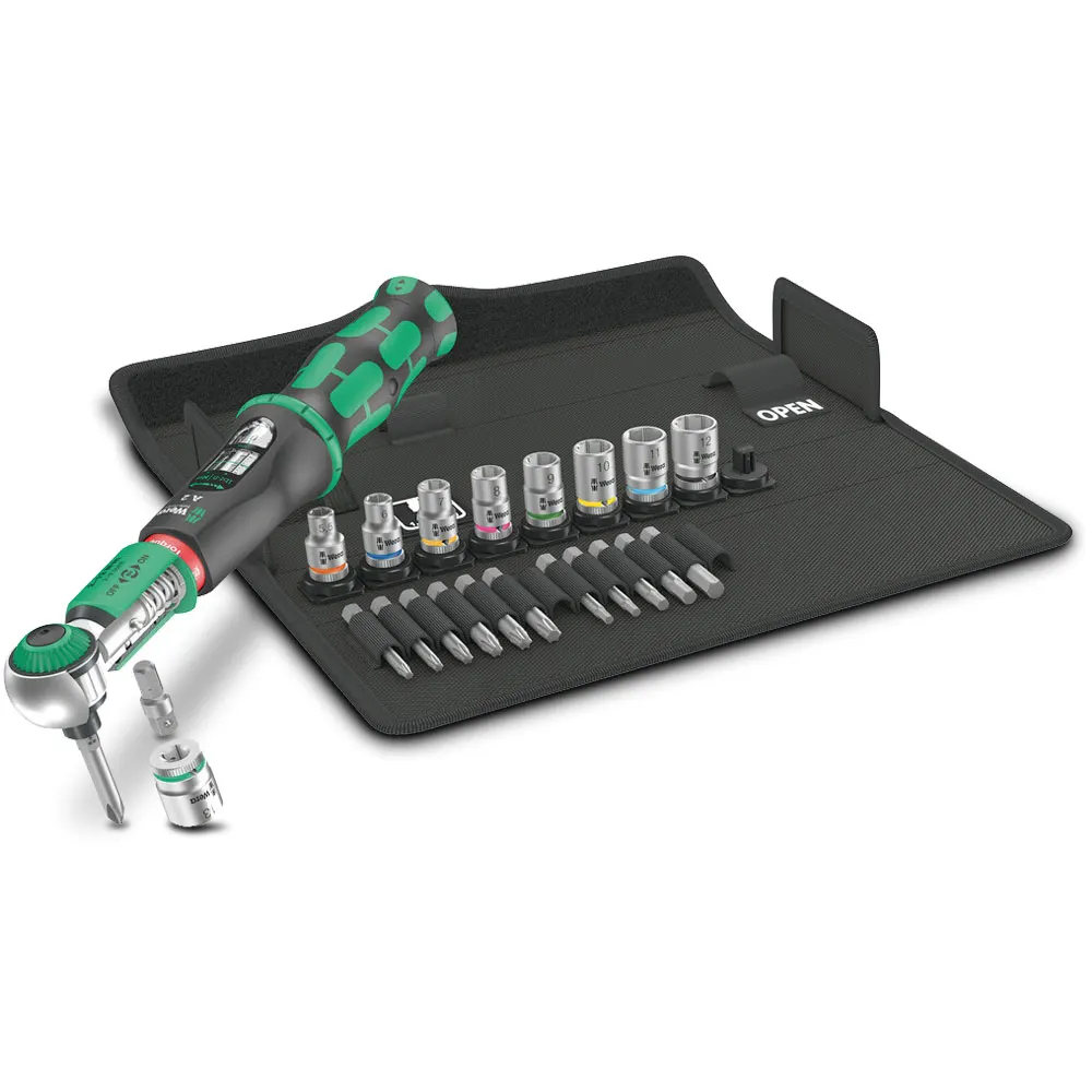 WERA Safe-Torque A 2 Set 1 1/4" Hexagonal 2-12 Nm - 23 Piece WER075832