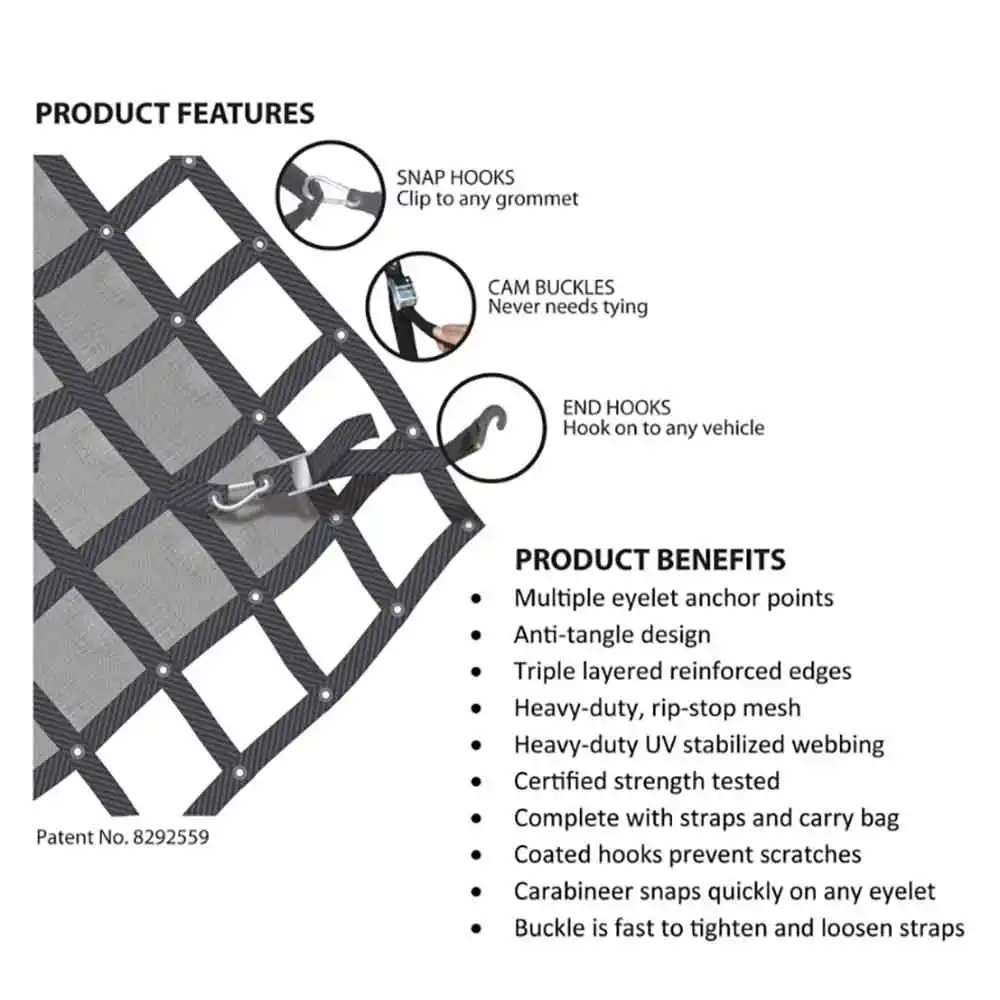 GLADIATOR Cargo Net Dual Cab 2430 x 2430mm DCN-300