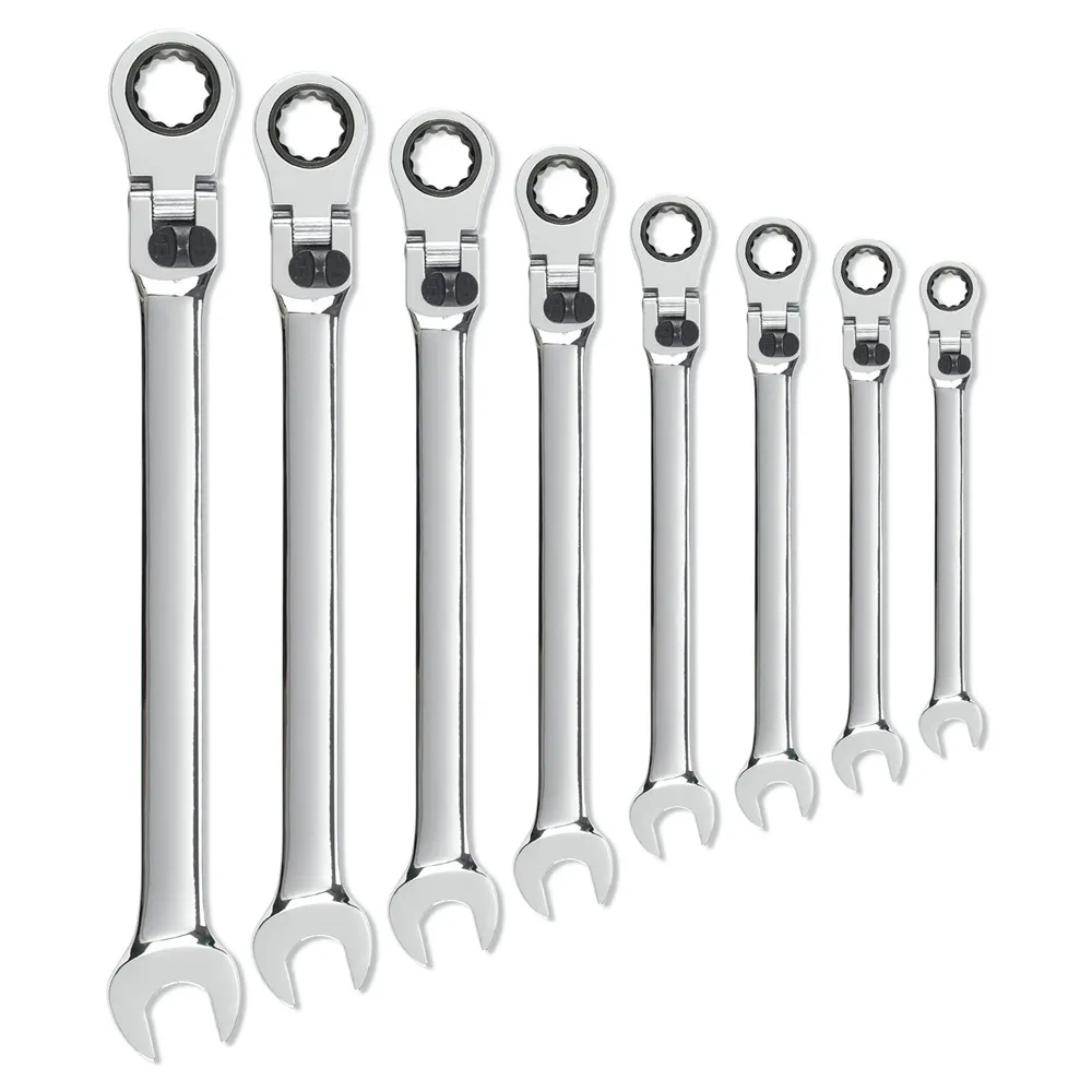 GEARWRENCH 8 pcs 12 Point SAE XL Locking Flex Ratcheting Wrench Set 85798