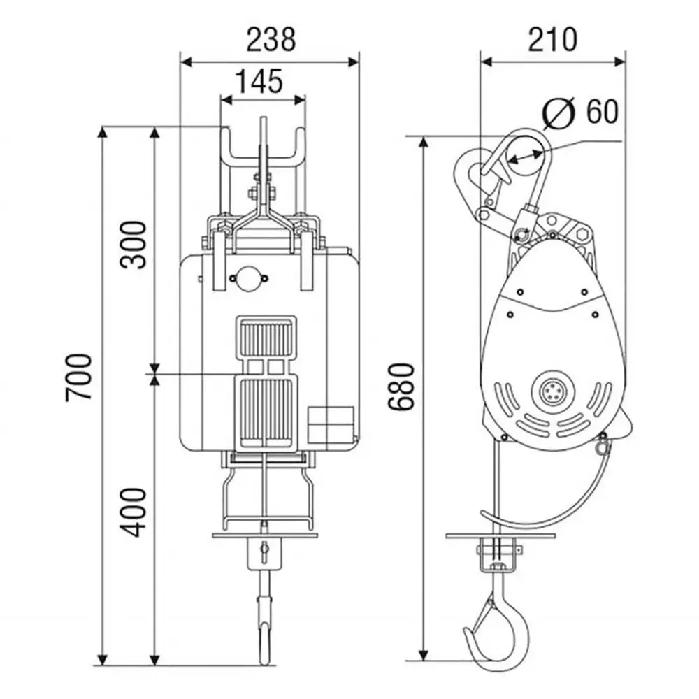 ITM 360kg 60m Lift Electric Builder Wire Hoist TM9006-36060