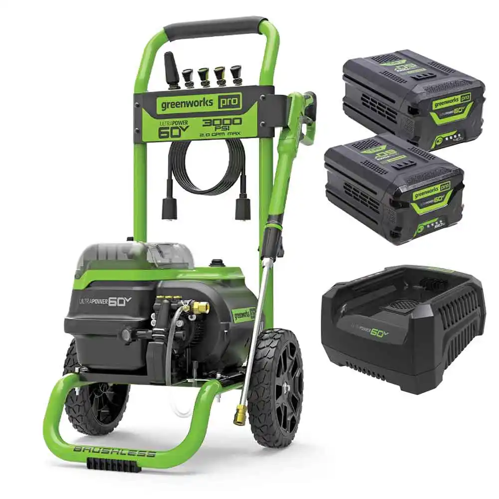 GREENWORKS 60V 1 x 4AH/1 x 5AH Dual Port Pressure Washer Kit 5121502AU