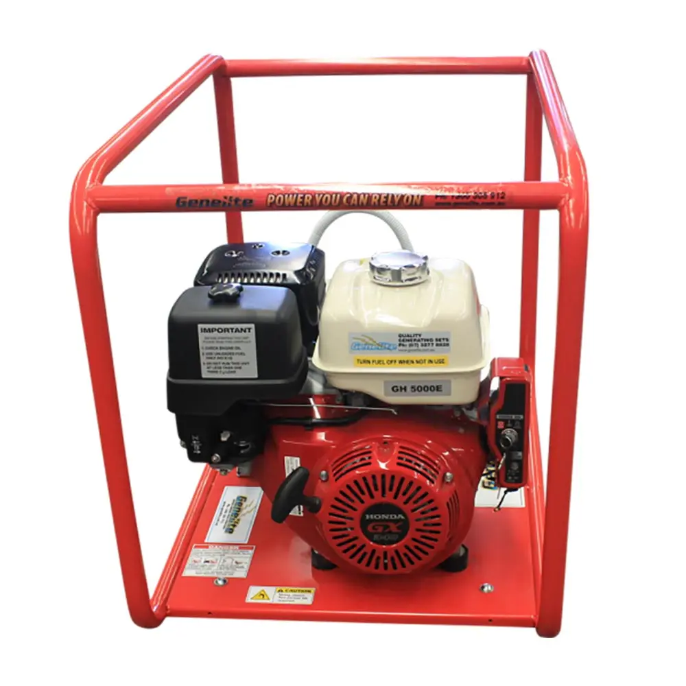 GENELITE 6.0kVA HONDA Petrol Generator Recoil/Key Start Single Phase Worksafe Compliant GH5000EH