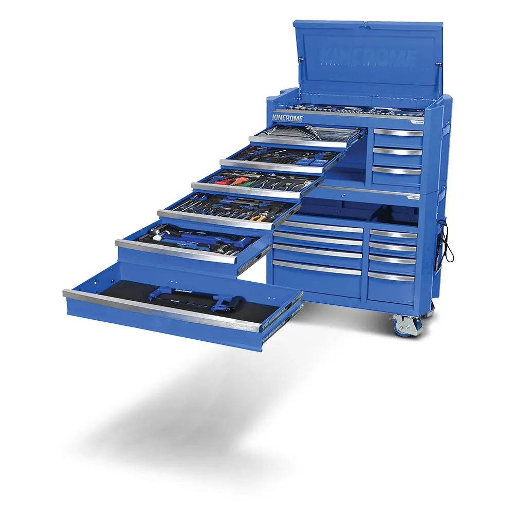 KINCROME Contour TFL Tool Trolley 470 Piece 17 Drawer Blue P1823