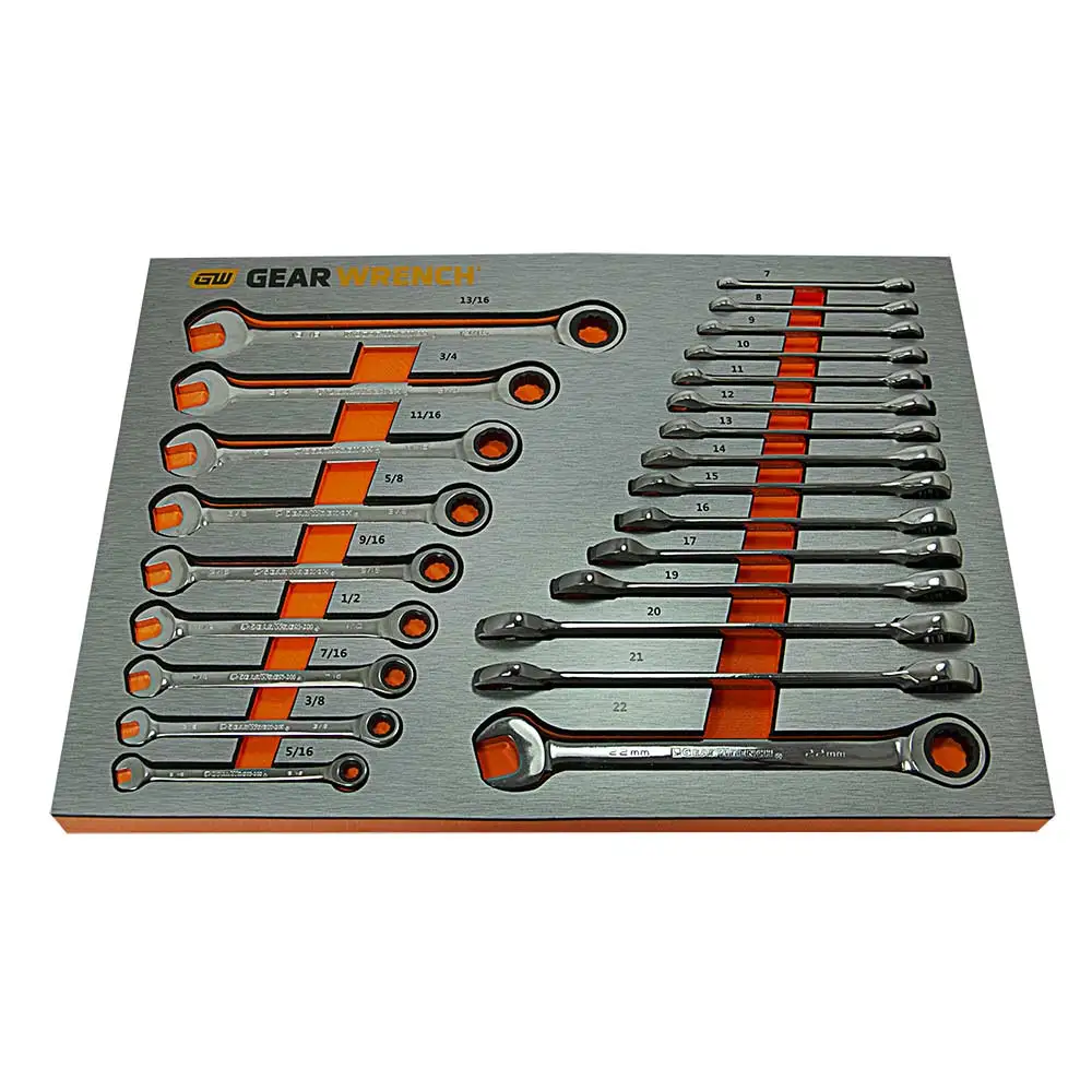 GEARWRENCH EVA Tray Ratcheting Wrenches Metric/SAE - 24 Piece 83990