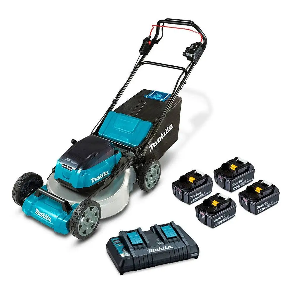 MAKITA 18Vx2 Brushless 4 x 5.0Ah 534mm Lawn Mower Kit DLM536PT4X