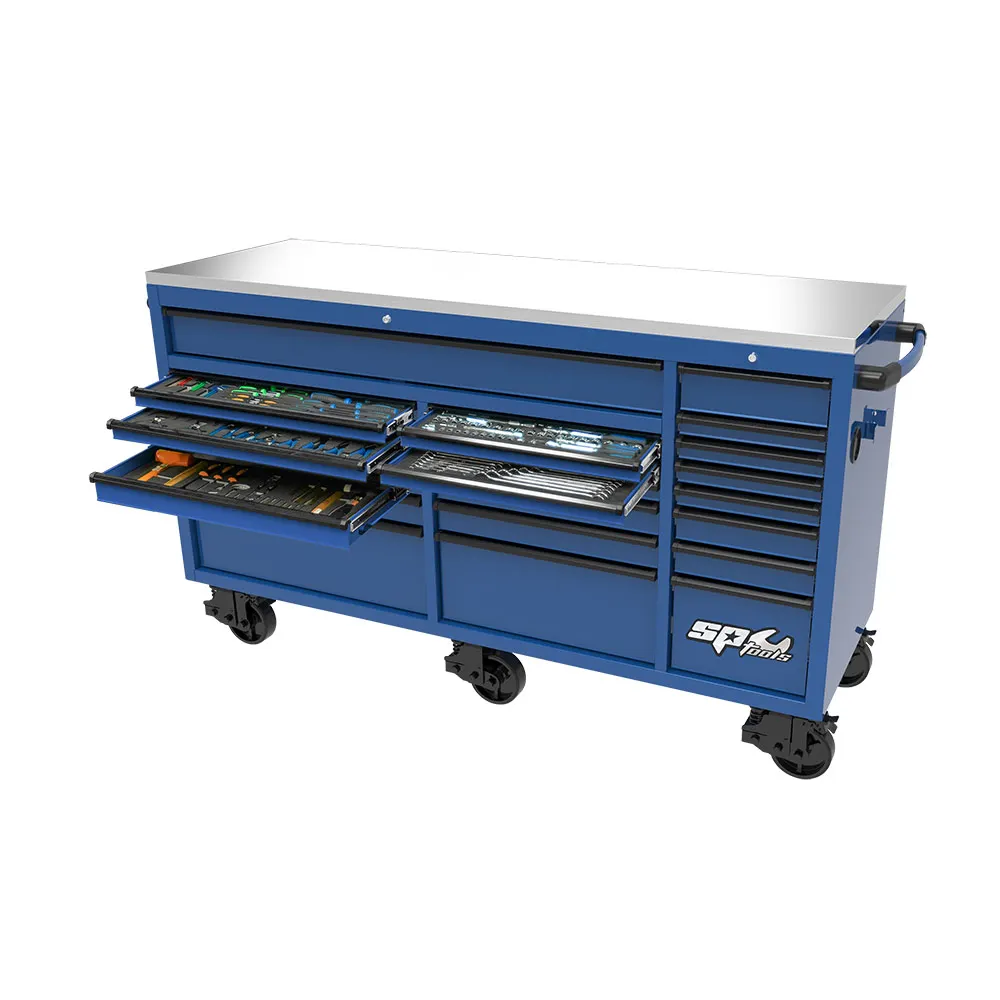 SP TOOLS 73inch Sumo Series Roller Cabinet Tool Kit Blue - 456 Piece SP50825BL