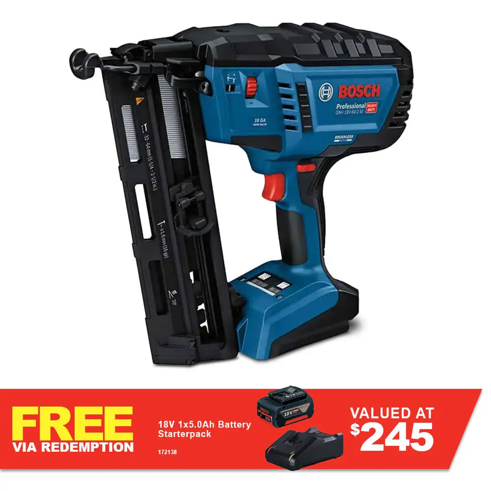 BOSCH 18V Brushless 16GA 32-64mm Finisher Nailer Skin 0601482000