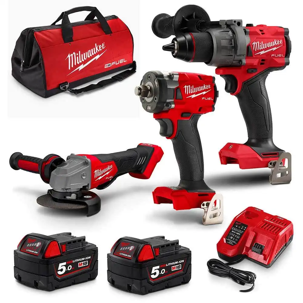 MILWAUKEE 18V FUEL 3 Piece 2 x 5.0Ah Combo Kit Power Pack M18FPP3B3502B