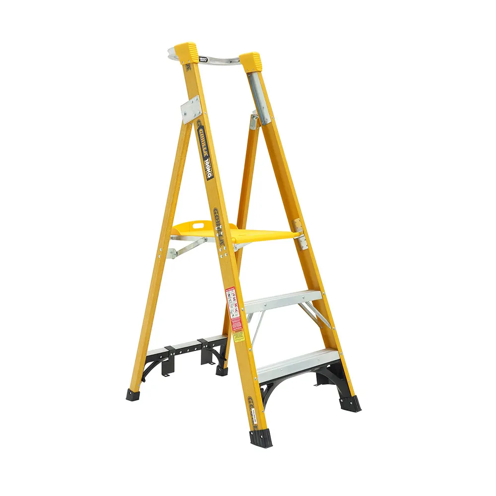 GORILLA 0.9m 180kg Heavy-Duty Fibreglass Platform Step Ladder FPL003-HD