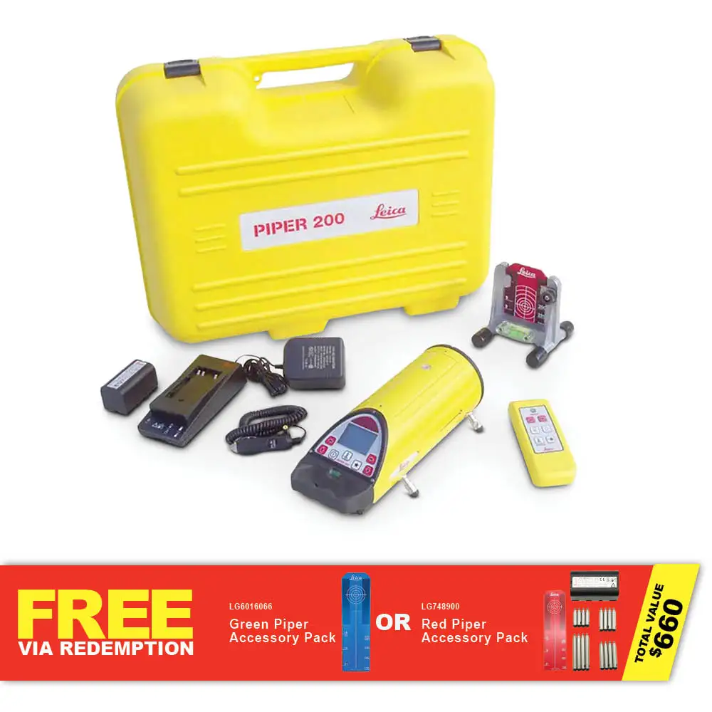 LEICA Piper 100 Red Beam Pipe Laser Package LG748704