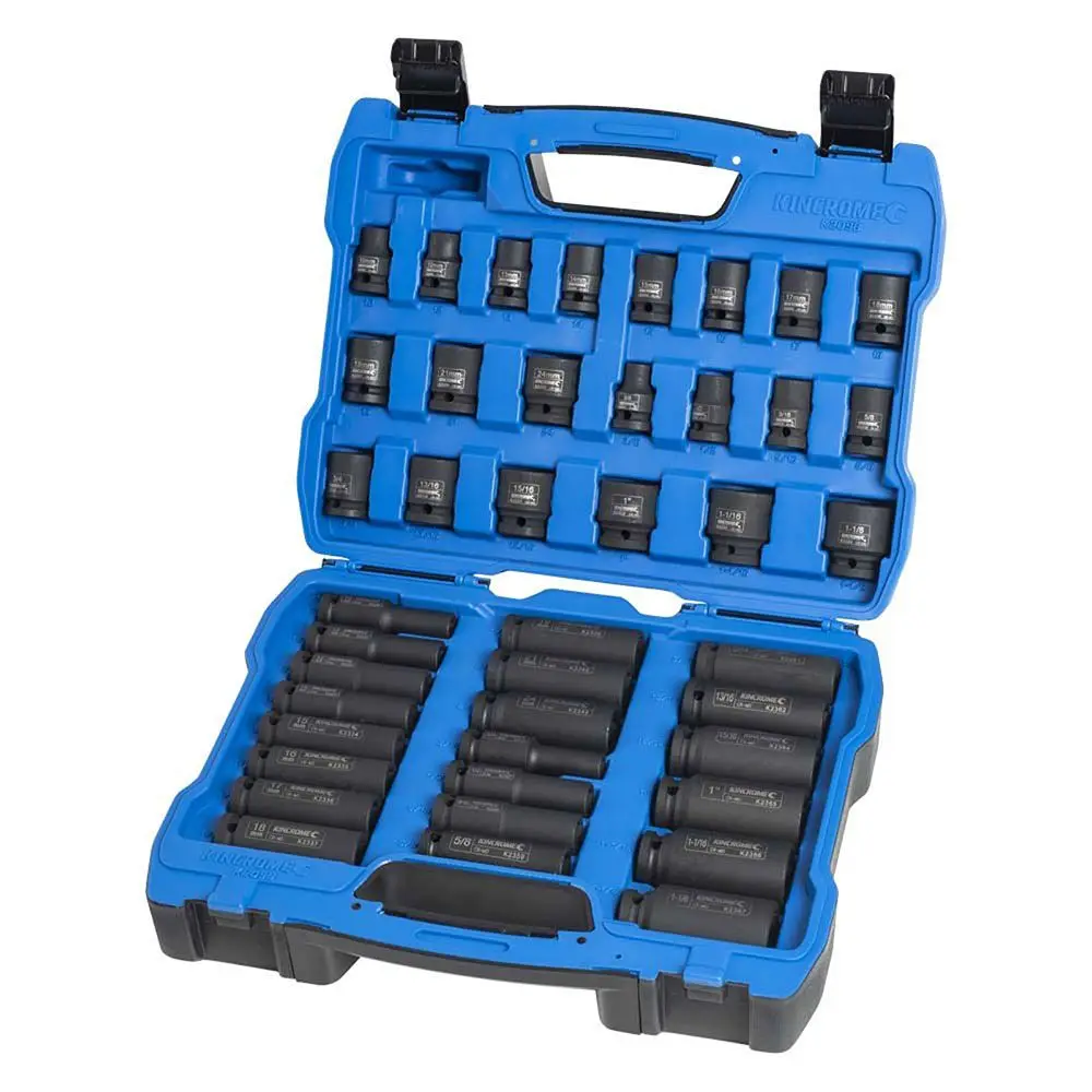 KINCROME Impact 1/2" Drive Socket Set Deep/Standard Metric & Imperial 42 Piece K2098