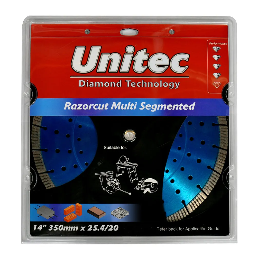 UNITEC 350mm Segmented Diamond Blade for General Purpose Cutting - RAZORCUT U-14RZMULTI