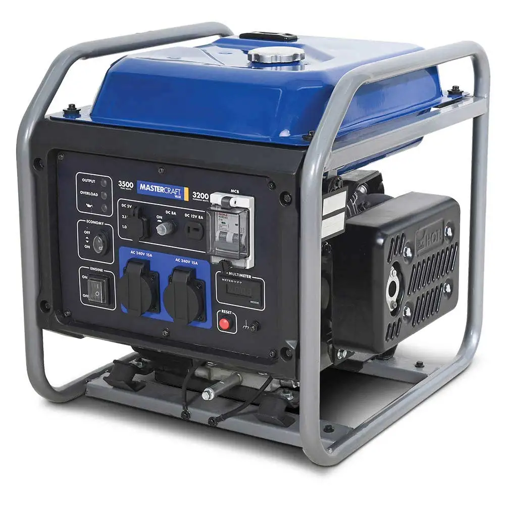 MASTERCRAFT 3200W Recoil Start Open Frame Petrol Inverter Generator MASINV3