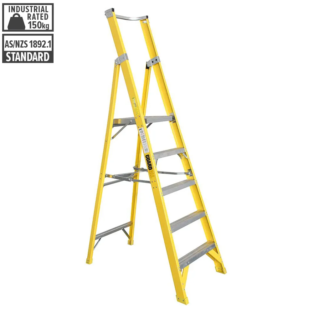 GUARDALL 1.5m 5-Step Fibreglass Platform Ladder FA11105