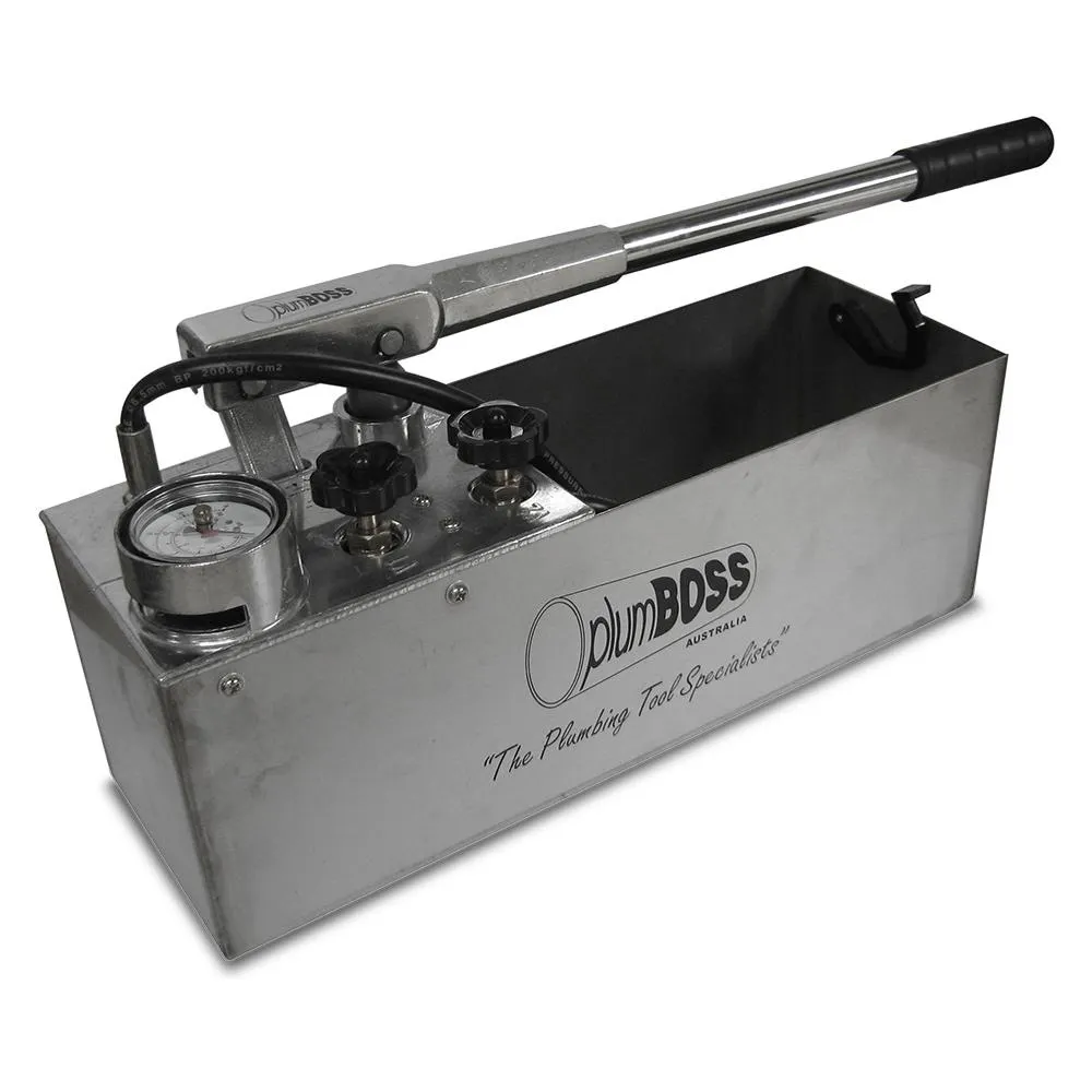 PLUMBOSS 6000KPA 12L Pressure Test Pump Max With 4x Rough In Test Kit SSTP50