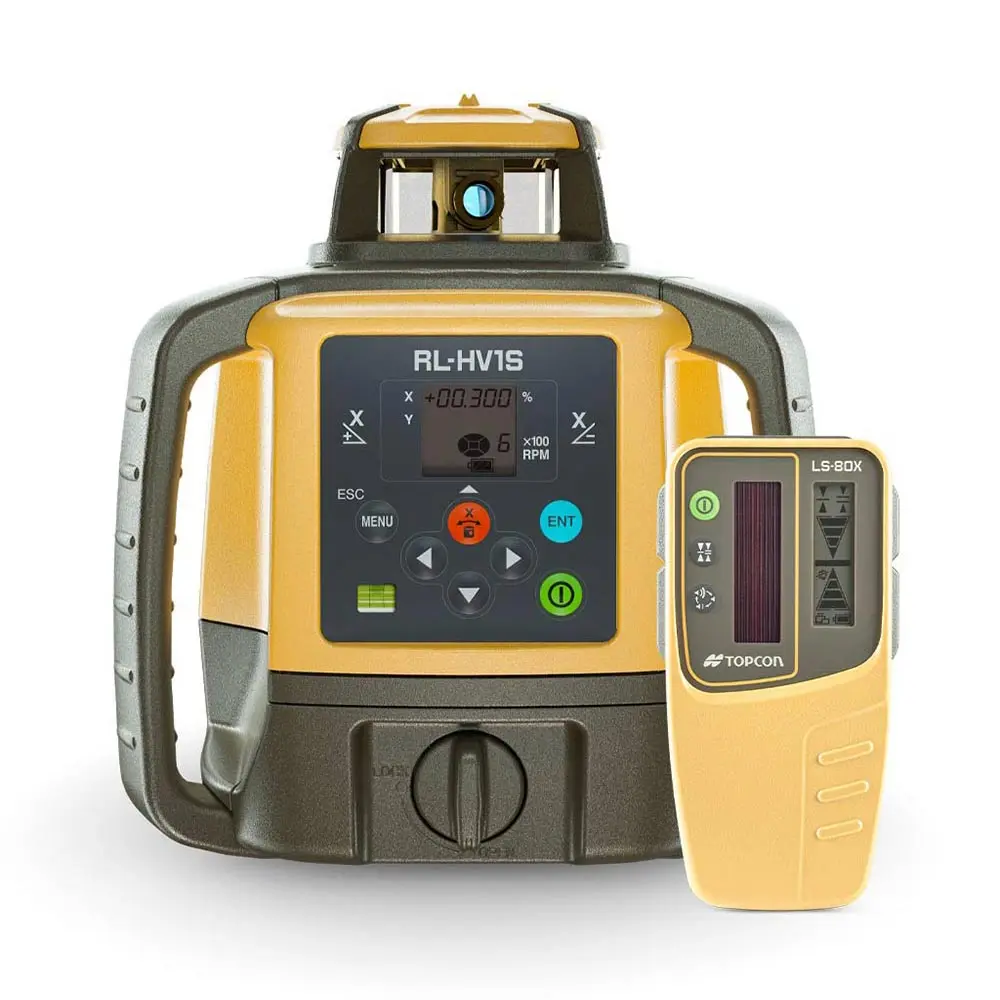 TOPCON HV1S Dial-In-Single Grade Rotary Laser Dry Battery with Standard LS-80X Receiver 1051612-08
