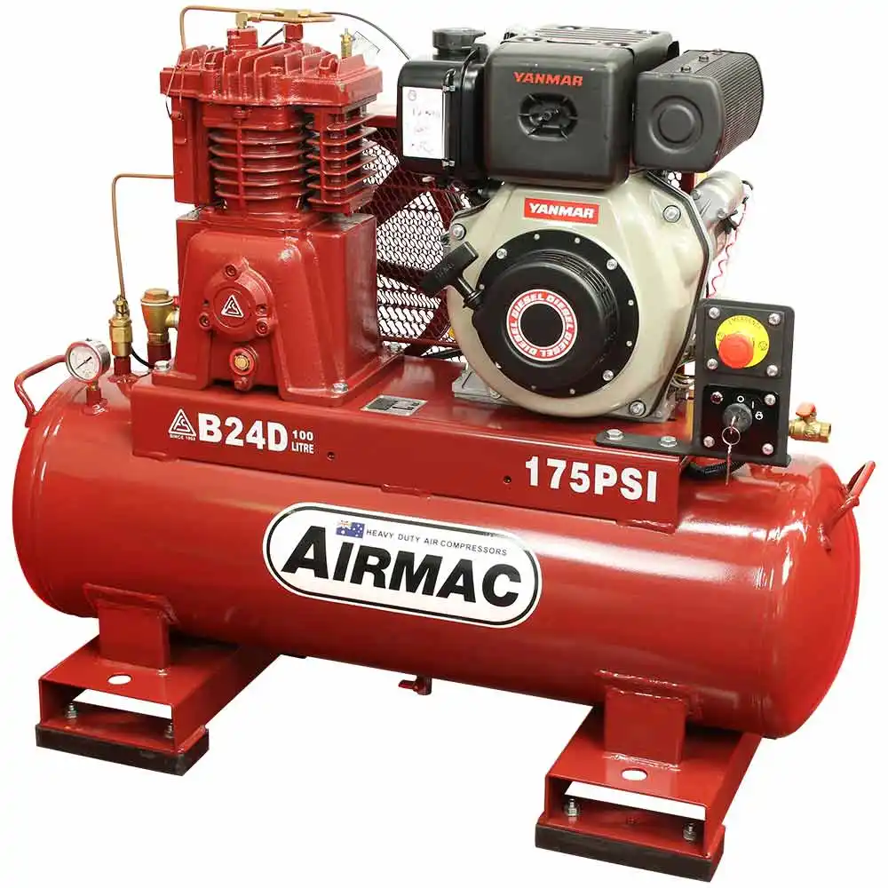 AIRMAC 6.7hp 100 470l/Min Electric Start Yanmar Diesel Air Compressor AM B24D ES