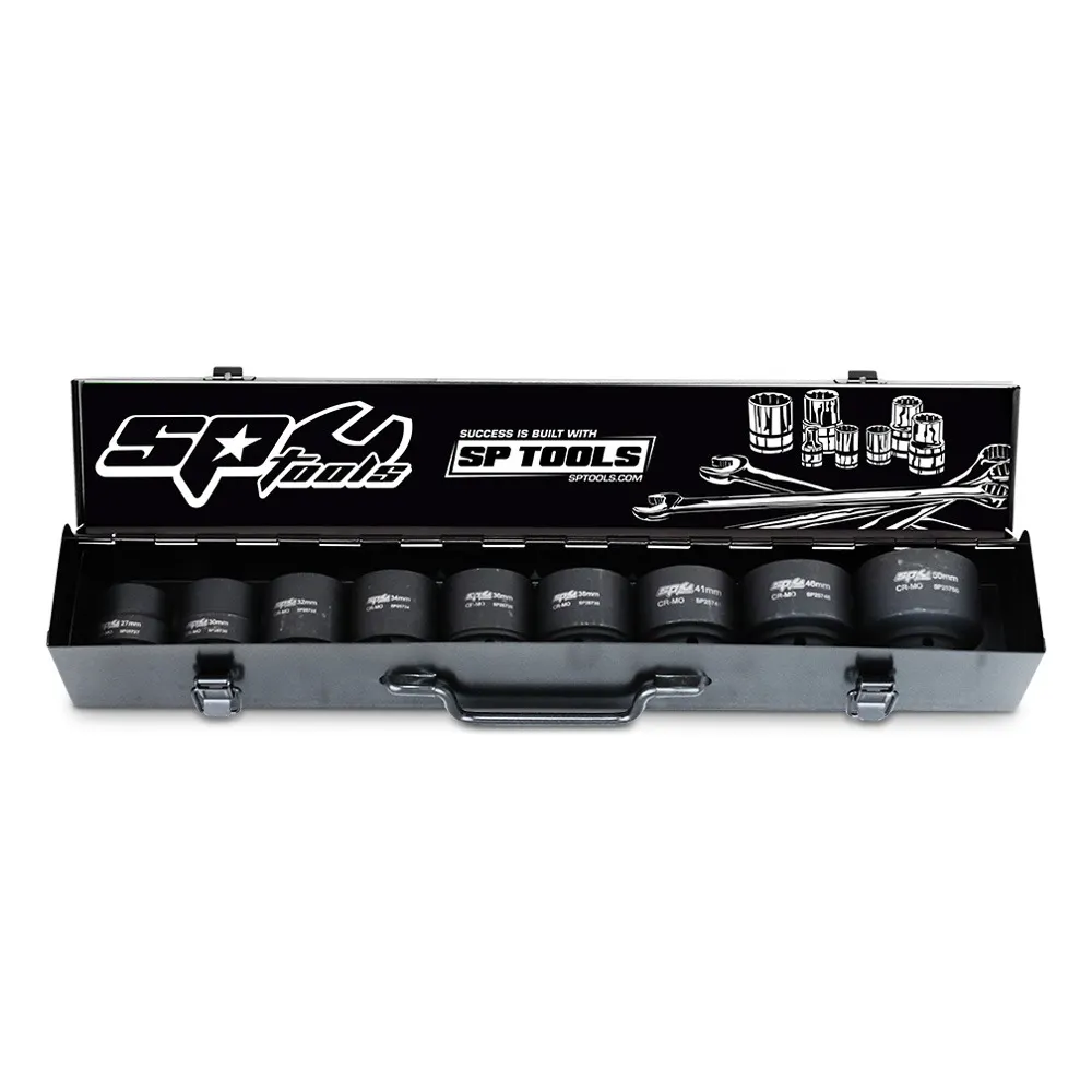 SP TOOLS 1inch Drive 6 Point Metric Impact Socket Set - 9 Piece SP20510