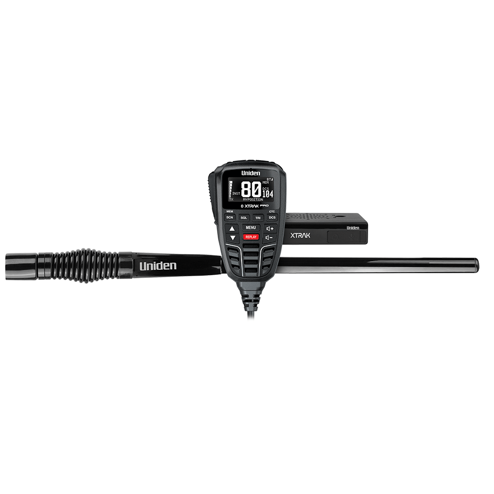 UNIDEN XTRAK80 ADVENTURE PACK SMART UHF RADIO with LARGE OLED DISPLAY+ ATX890S ANTENNA ( no Bluetooth)