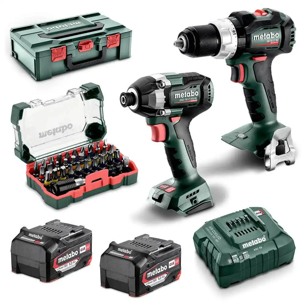 METABO 18V Brushless 2 Piece 2 x 5.2Ah Combo Kit AU68205750