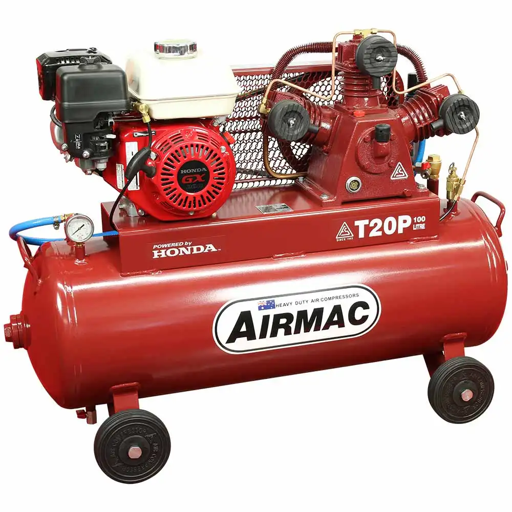 AIRMAC 6.5h 100l 320 L/Min 100l Honda Petrol Air Compressor AM T20P-100L