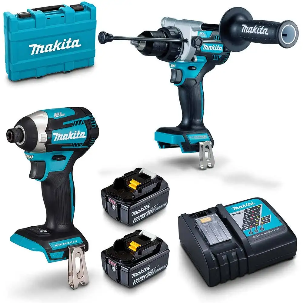 MAKITA 18V Brushless 2 Piece 2 x 5.0Ah Combo Kit DLX2412T